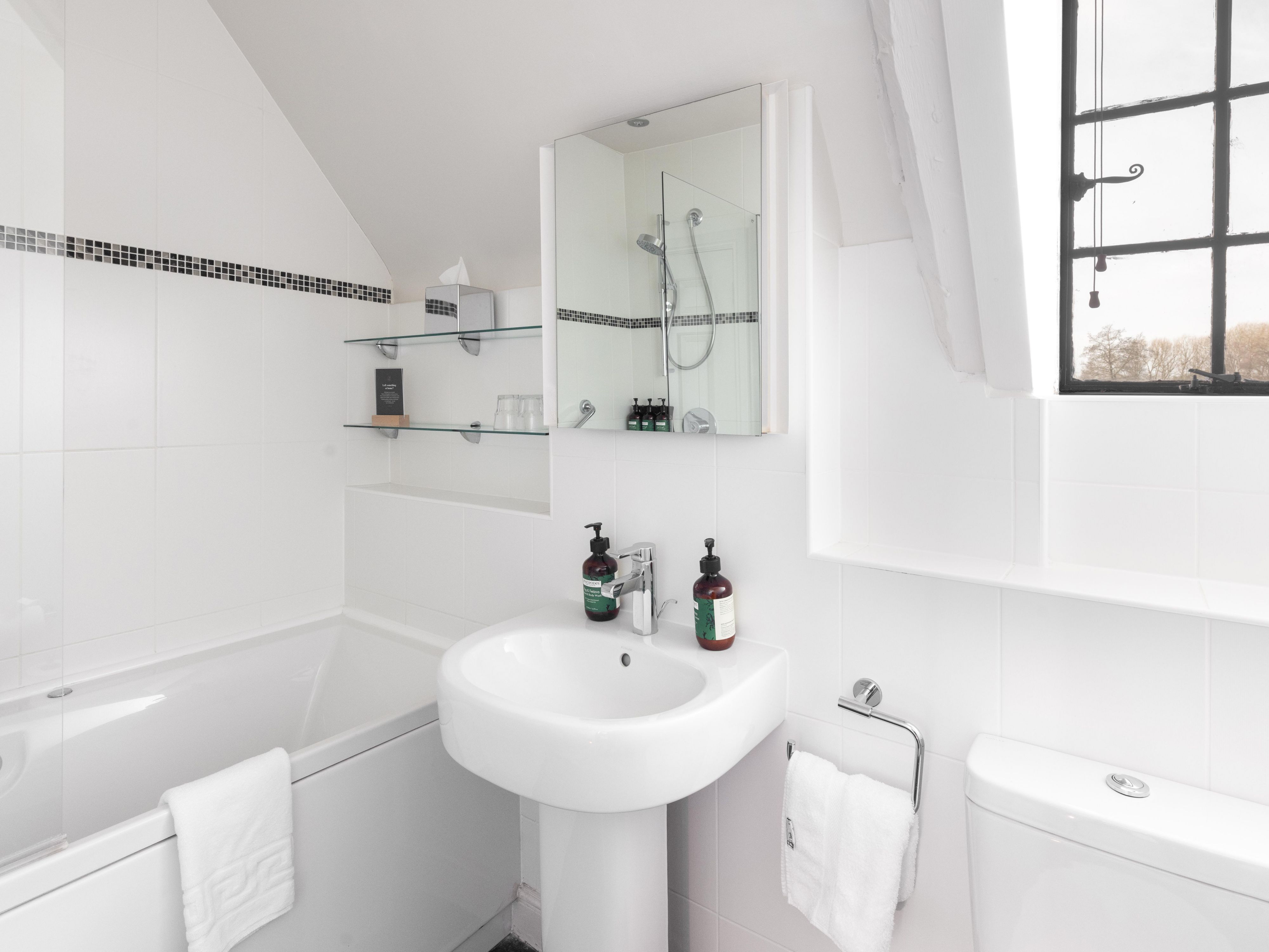 Bathroom with a large tub