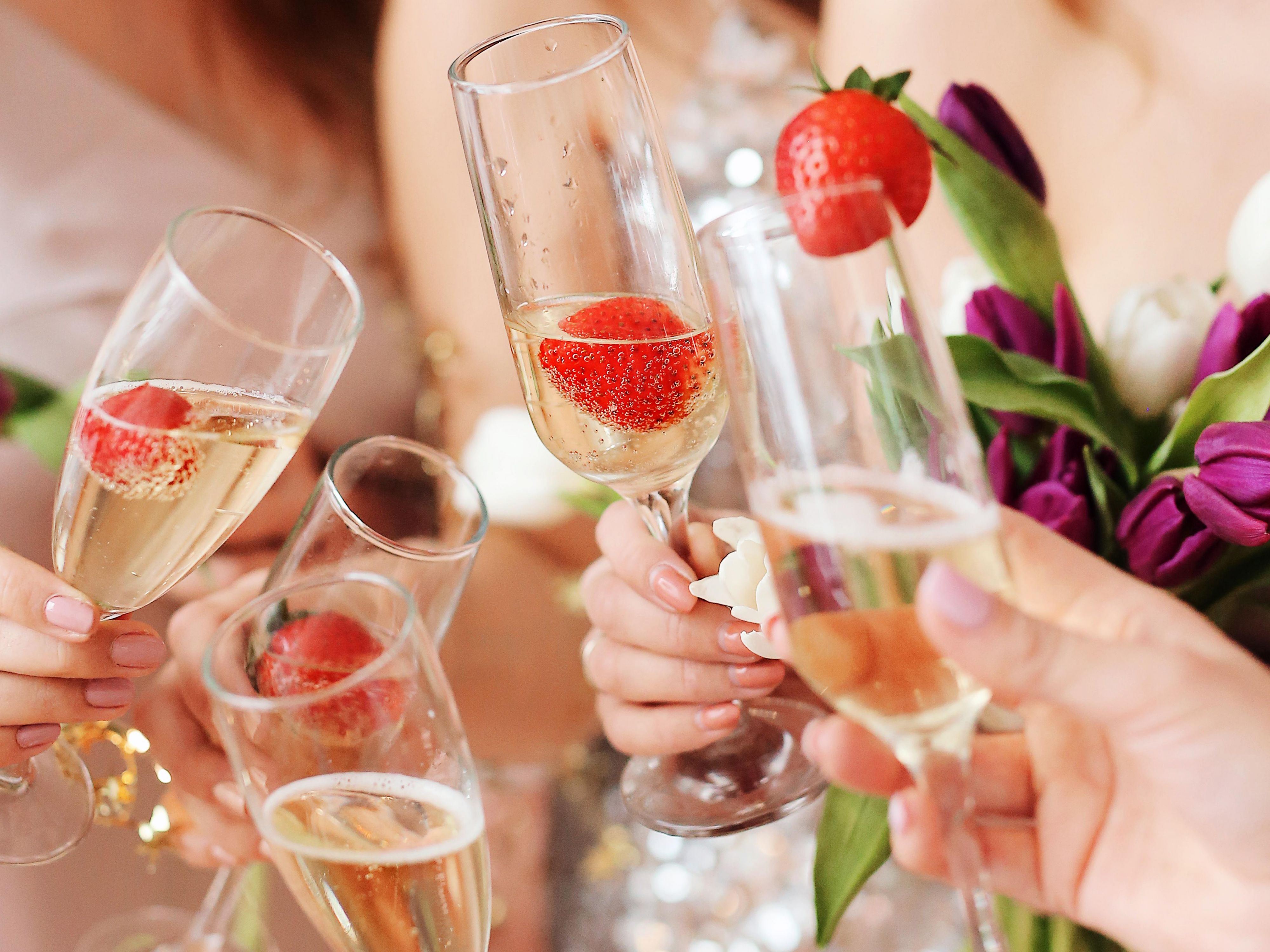 Cheers with champagne at a social event
