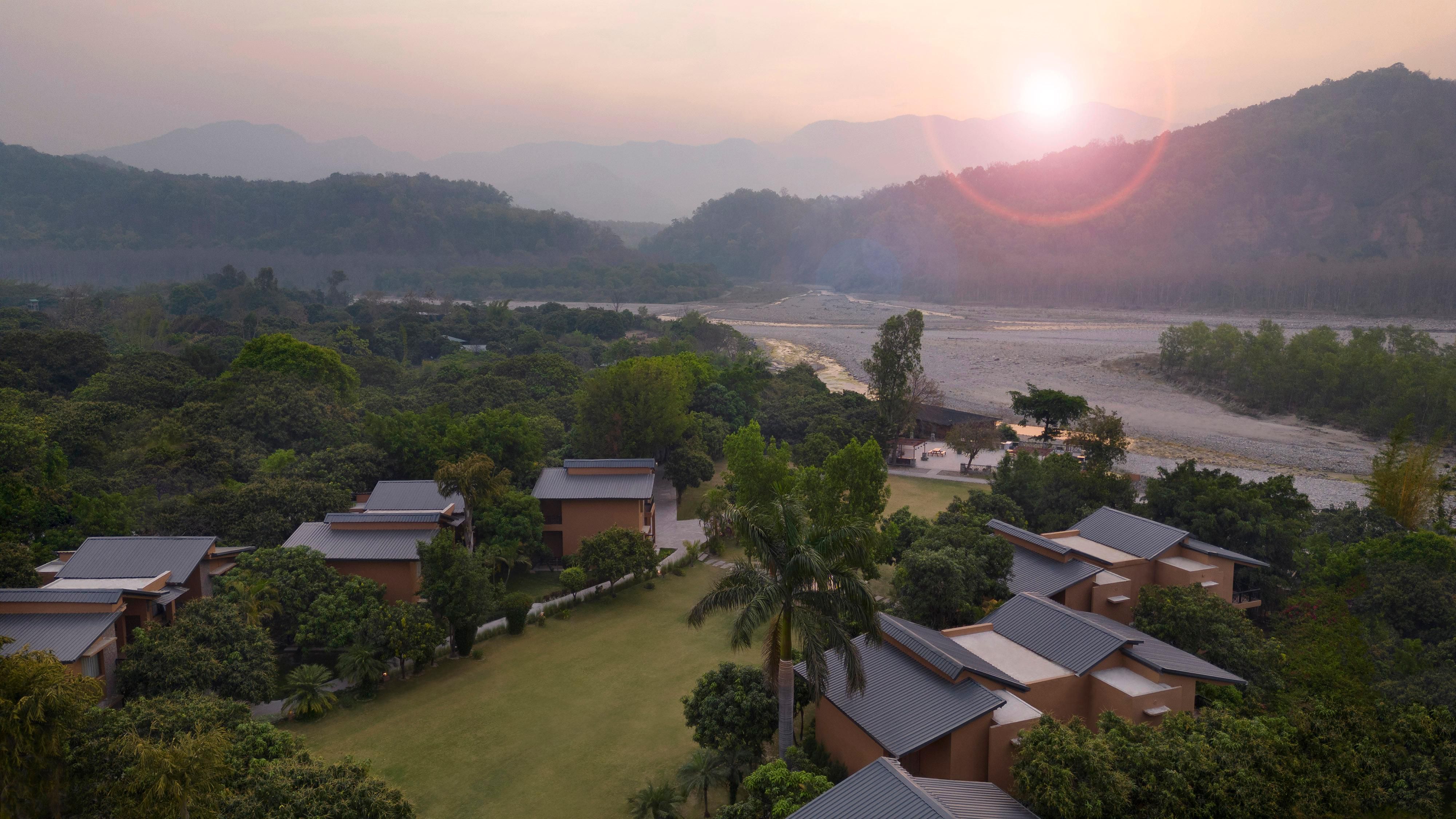 Our premium resort overlooks the Kosi river