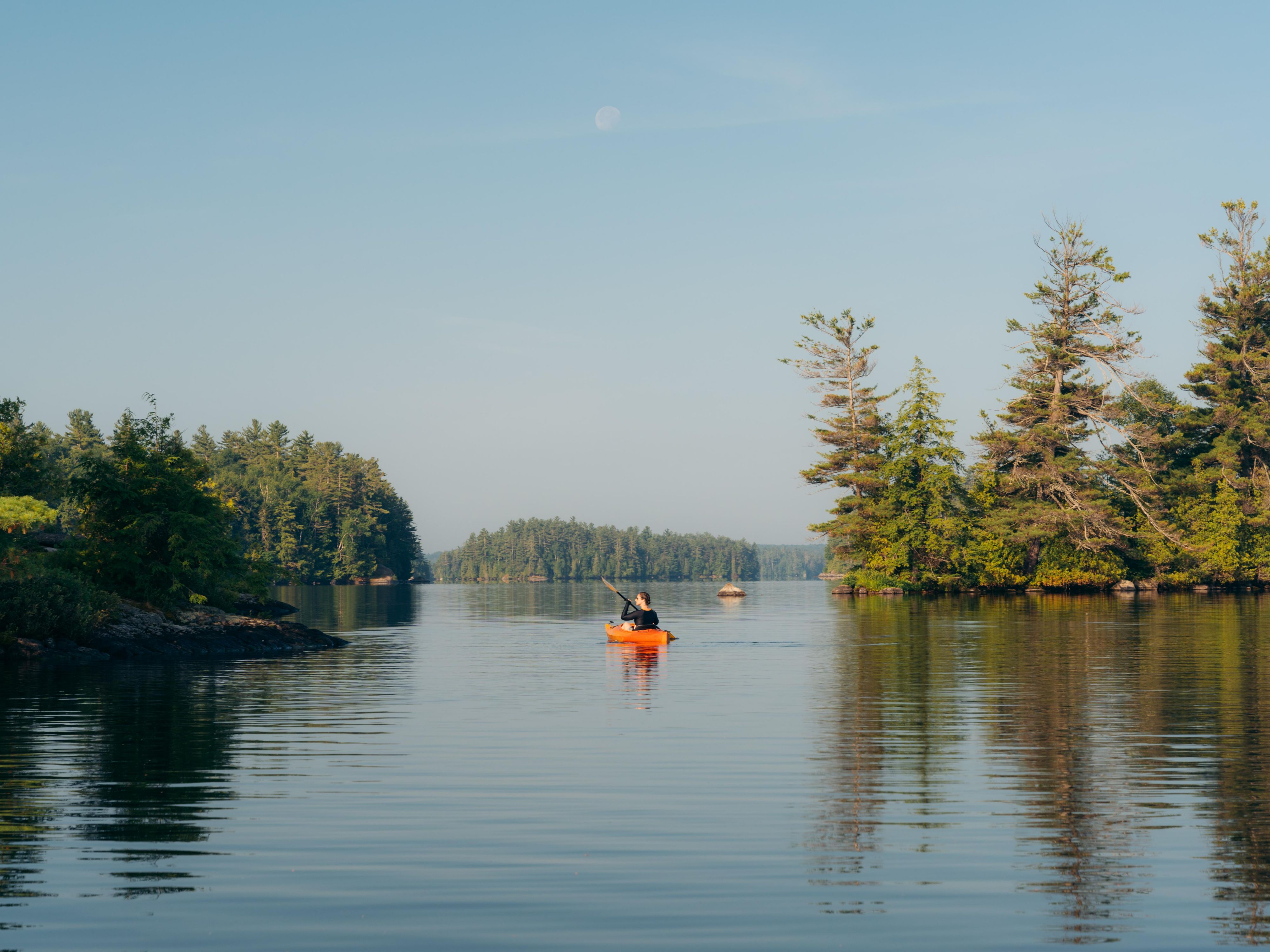 Kayaks on the lake