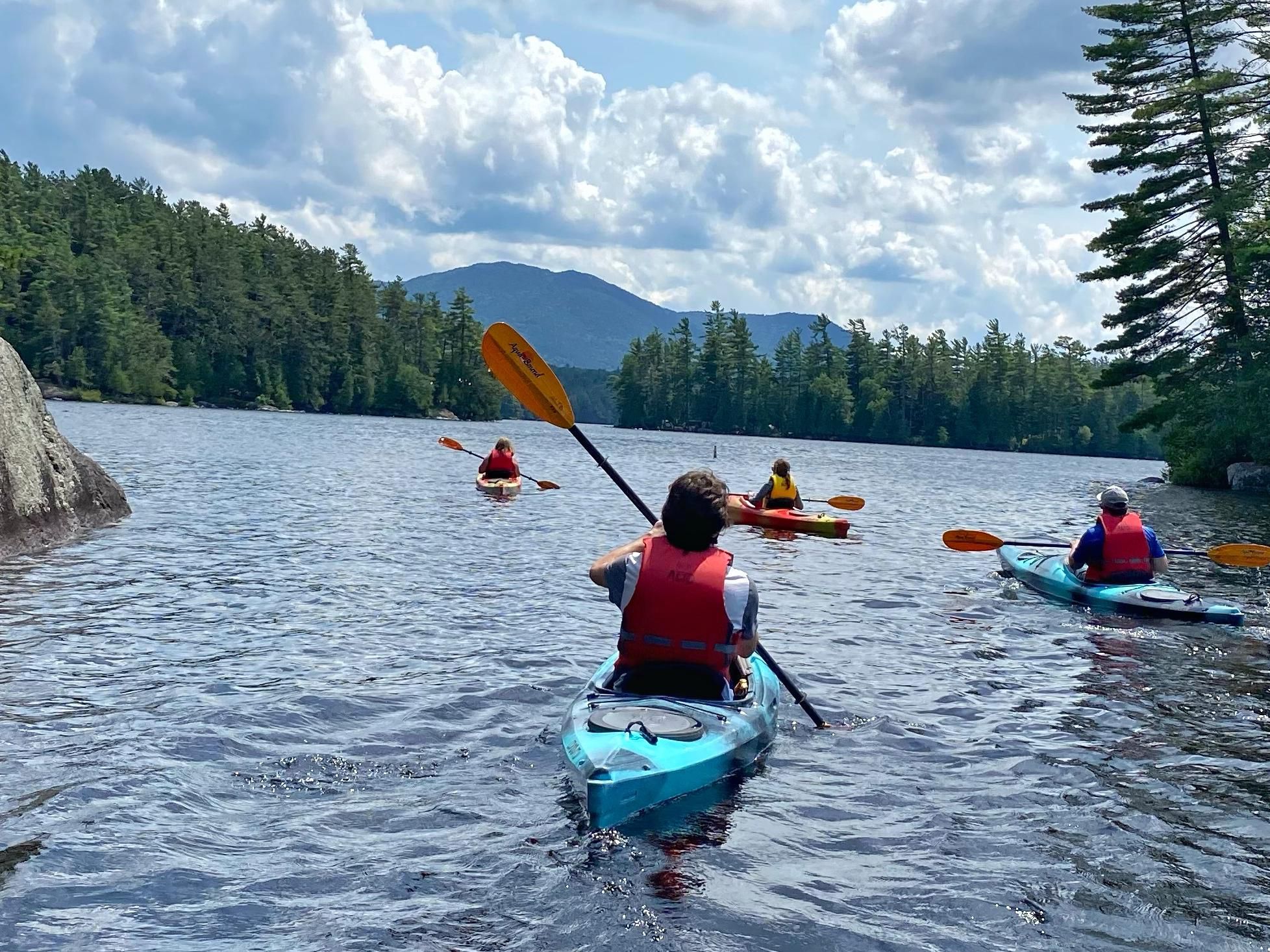 Kayaking on lake