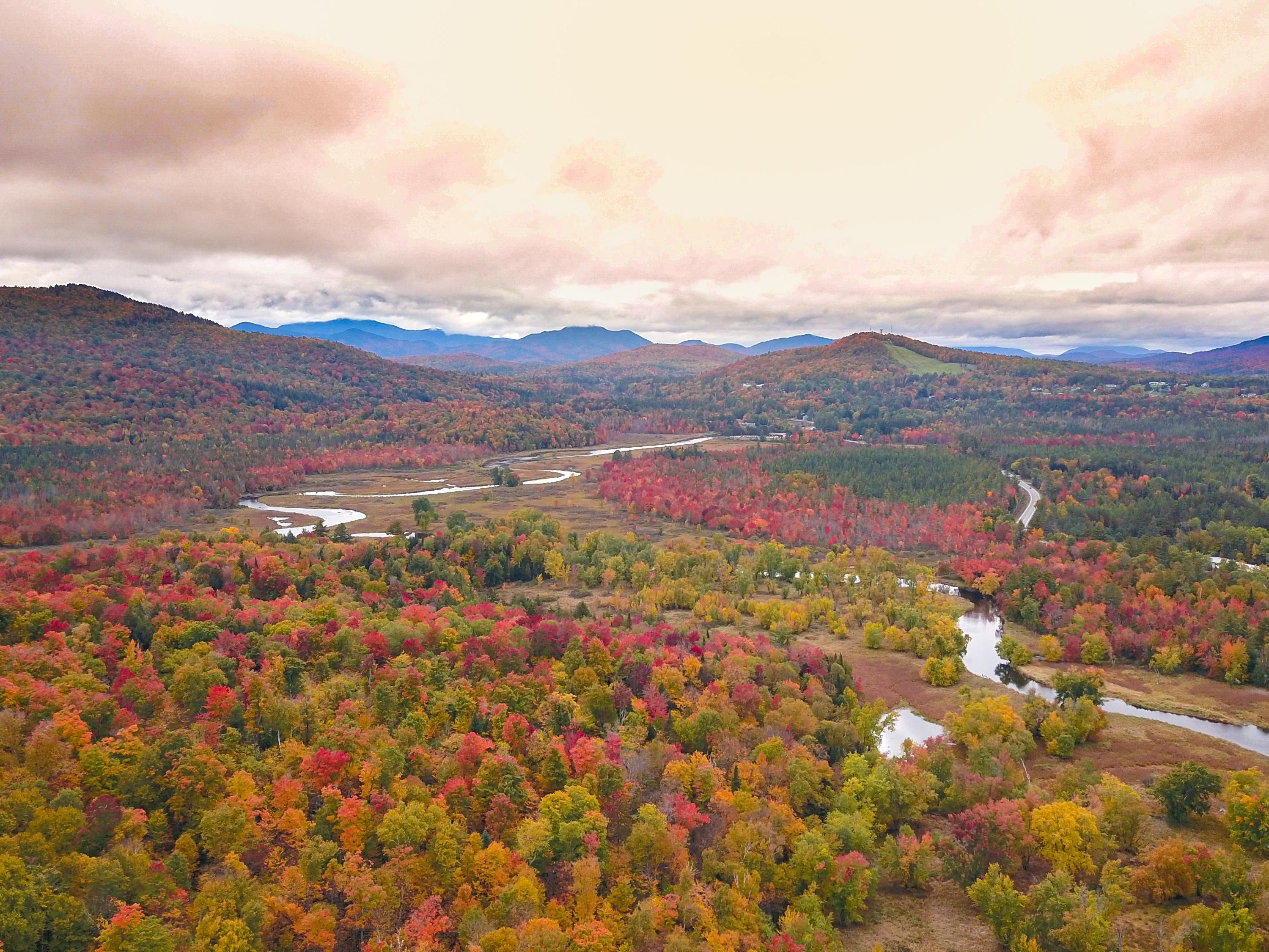 Picture perfect drive in Saranac Lake.