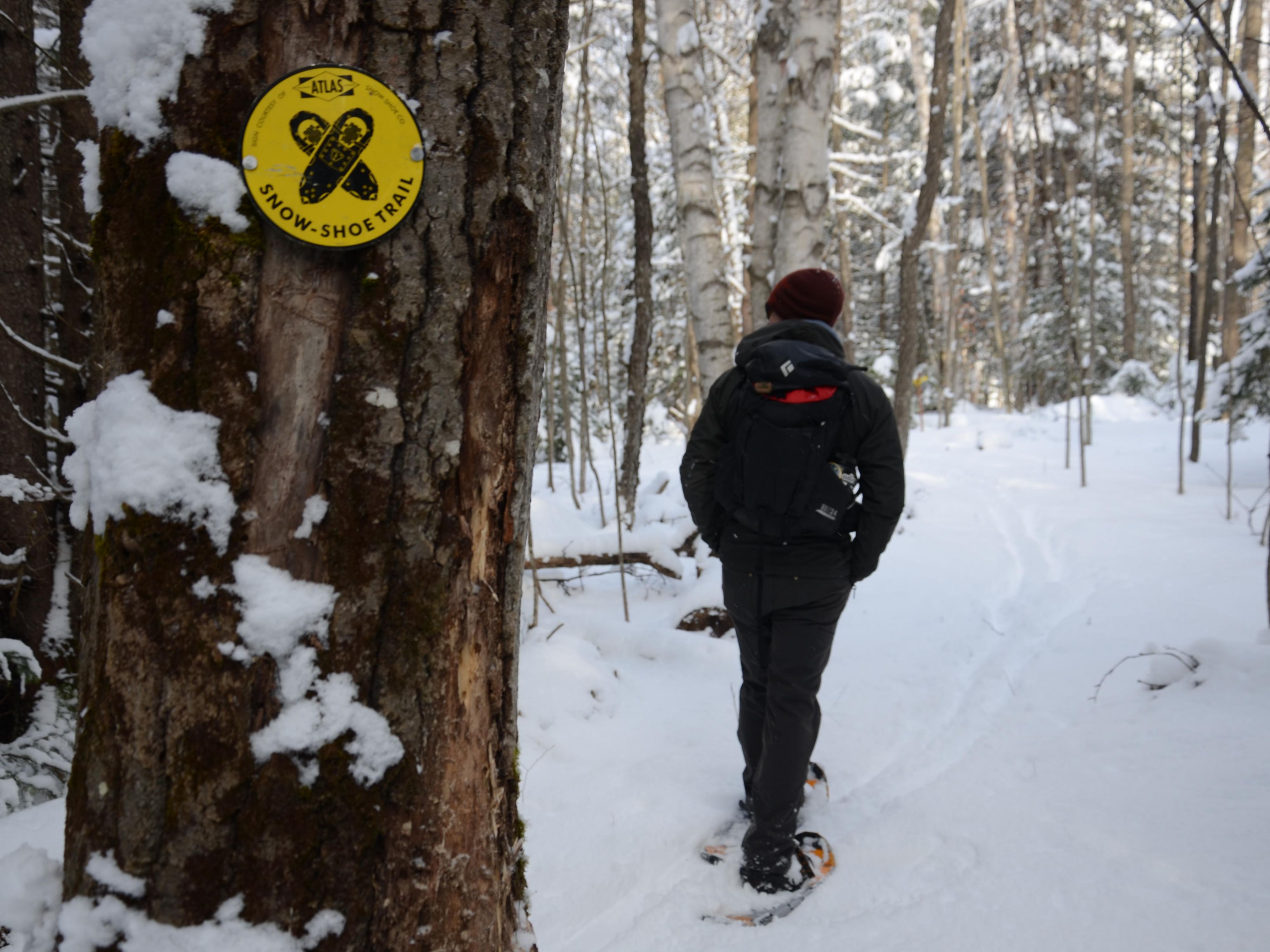 Snow Shoeing in mountains for a good workout