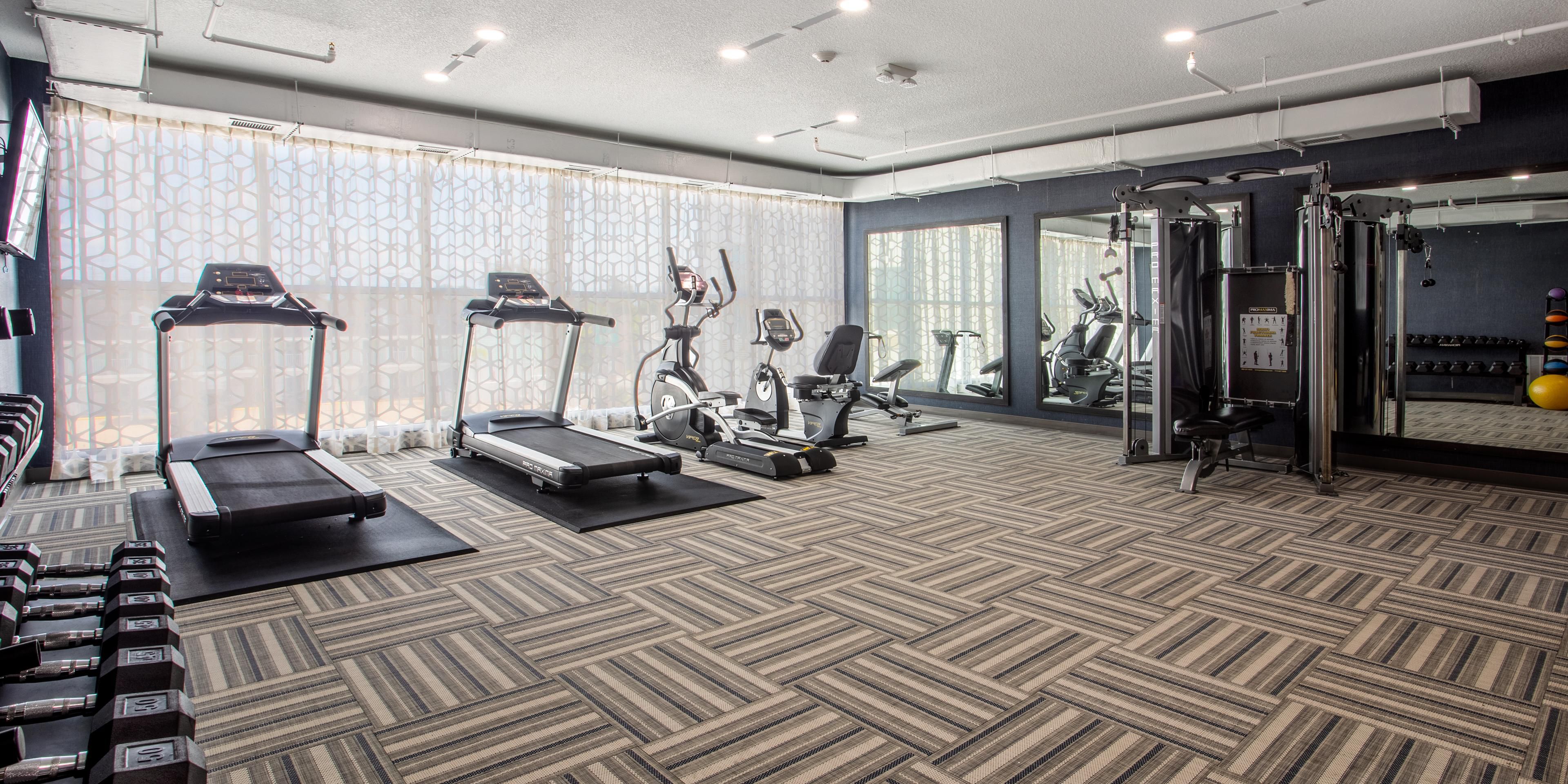 Stay energized and fit at our new lifestyle hotel designed for wellness and calm. Start your day with a workout at our state-of-the-art Fitness Center with a wall of windows overlooking A1A and a multi-workout station. Our gym offers training and cardio equipment, including free weights, elliptical machines, stationary bicycles, and a treadmill.