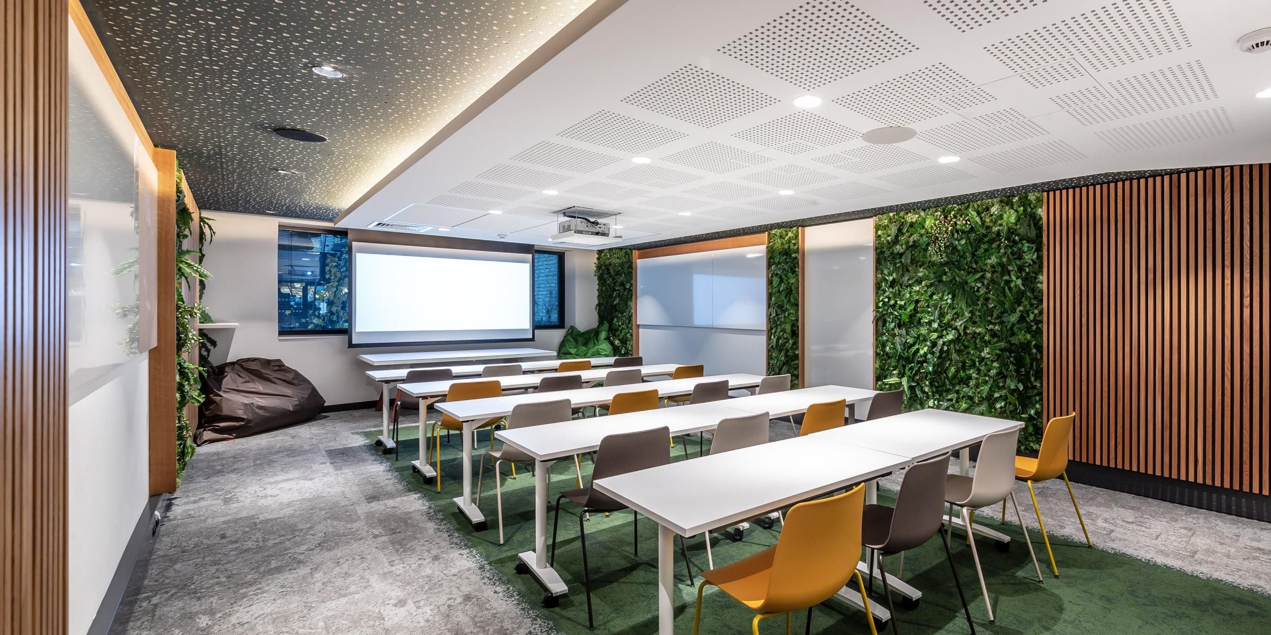 You can host up to 45 guests in our spacious, well-equipped Lotus meeting room, which has a video projector and complimentary Wi-Fi to help get your message across. It overlooks the garden, which is a handy space for breakout sessions to recharge.