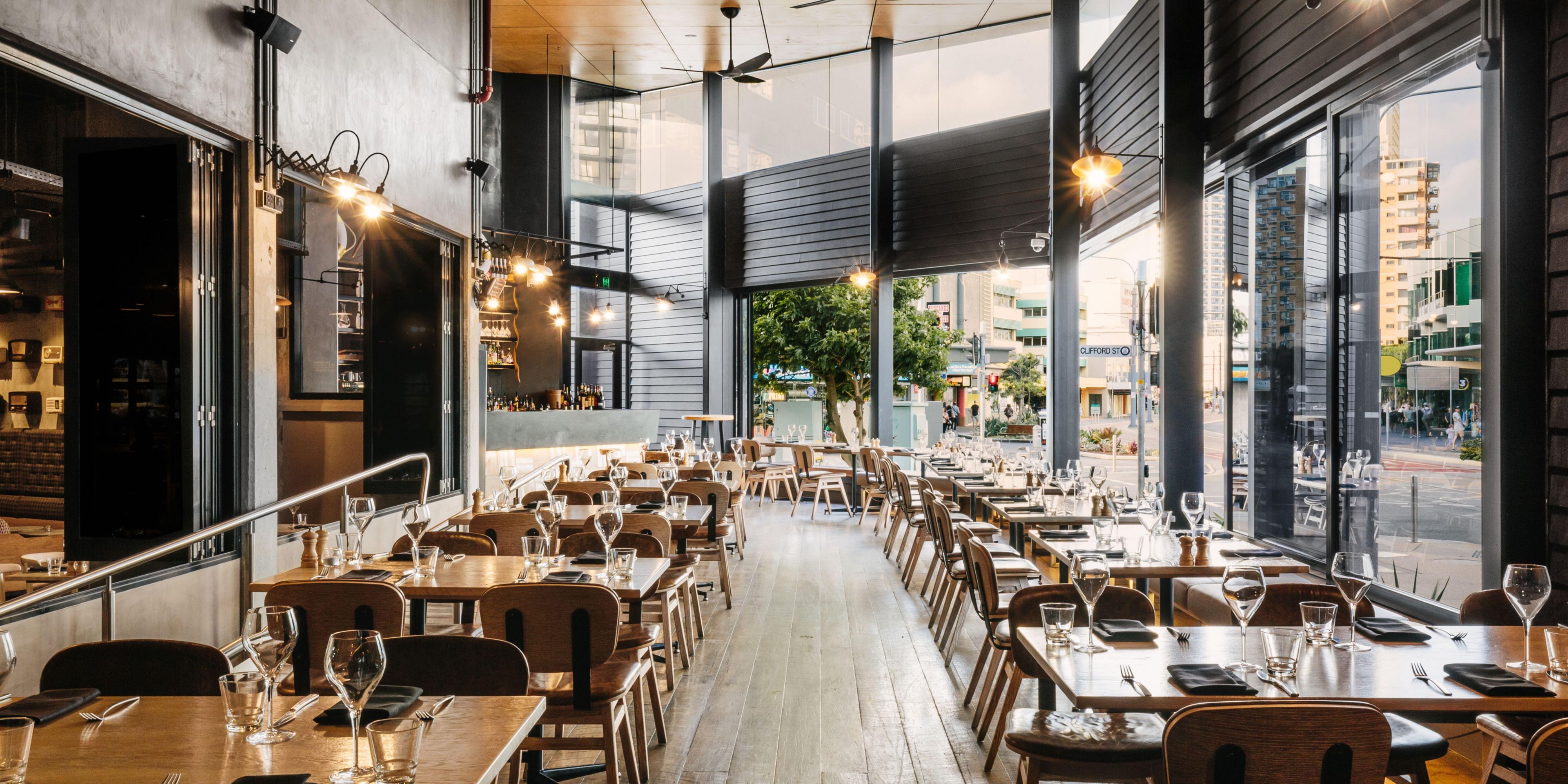 Discover the Gold Coast's finest grill house by the sea. From succulent steaks to smoky share plates, the menu features only the best local produce flame grilled to perfection over its centerpiece ten burner grill. For an experience you won’t forget, treat yourself to our famous melt-in-your-mouth 1kg T-bone steak, served with shared sides. 