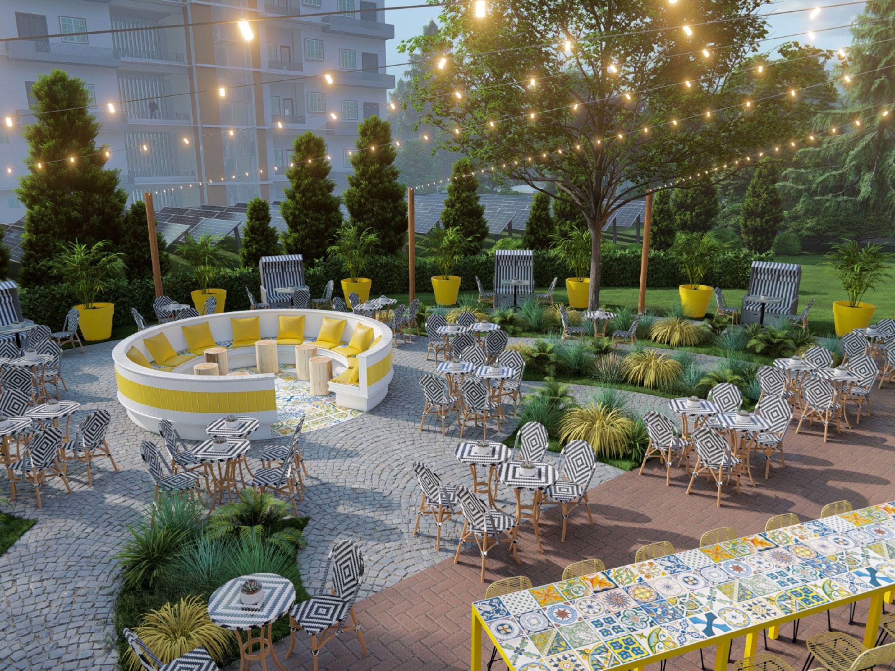 Looking for a peaceful retreat to enjoy your meals and drinks? Our charming garden offers the perfect oasis. Especially enchanting in the evenings, the warm glow of decorative lighting creates a cozy and memorable atmosphere—ideal for relaxing after a busy day.