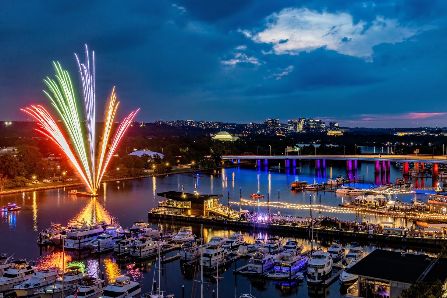 Fourth of July fireworks on The Wharf.