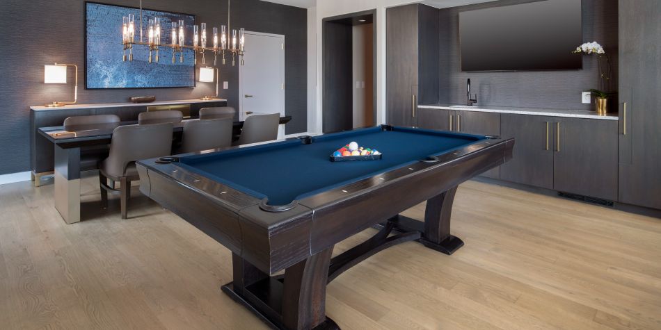 Pool table in suite.