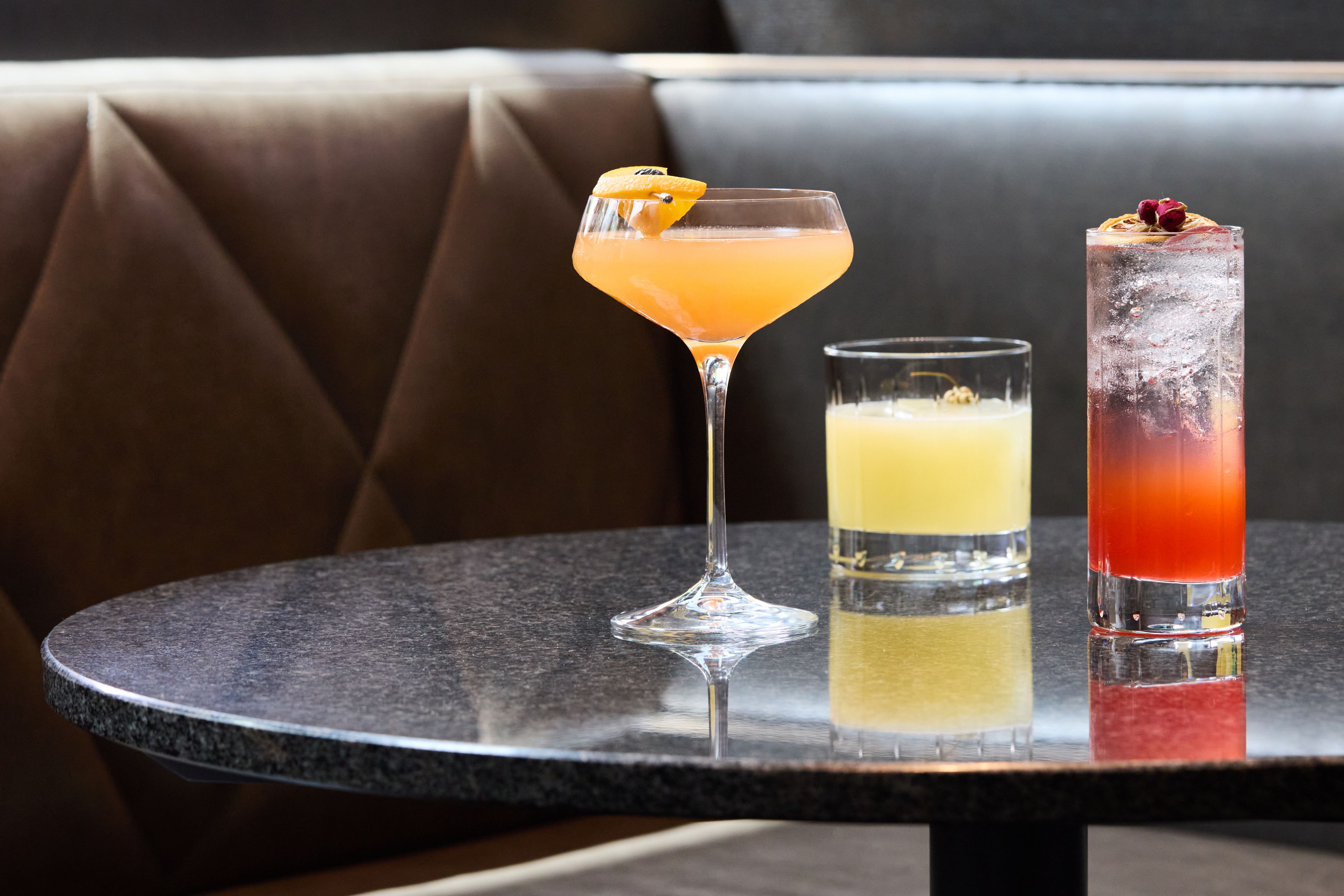 A variety of summer cocktails.