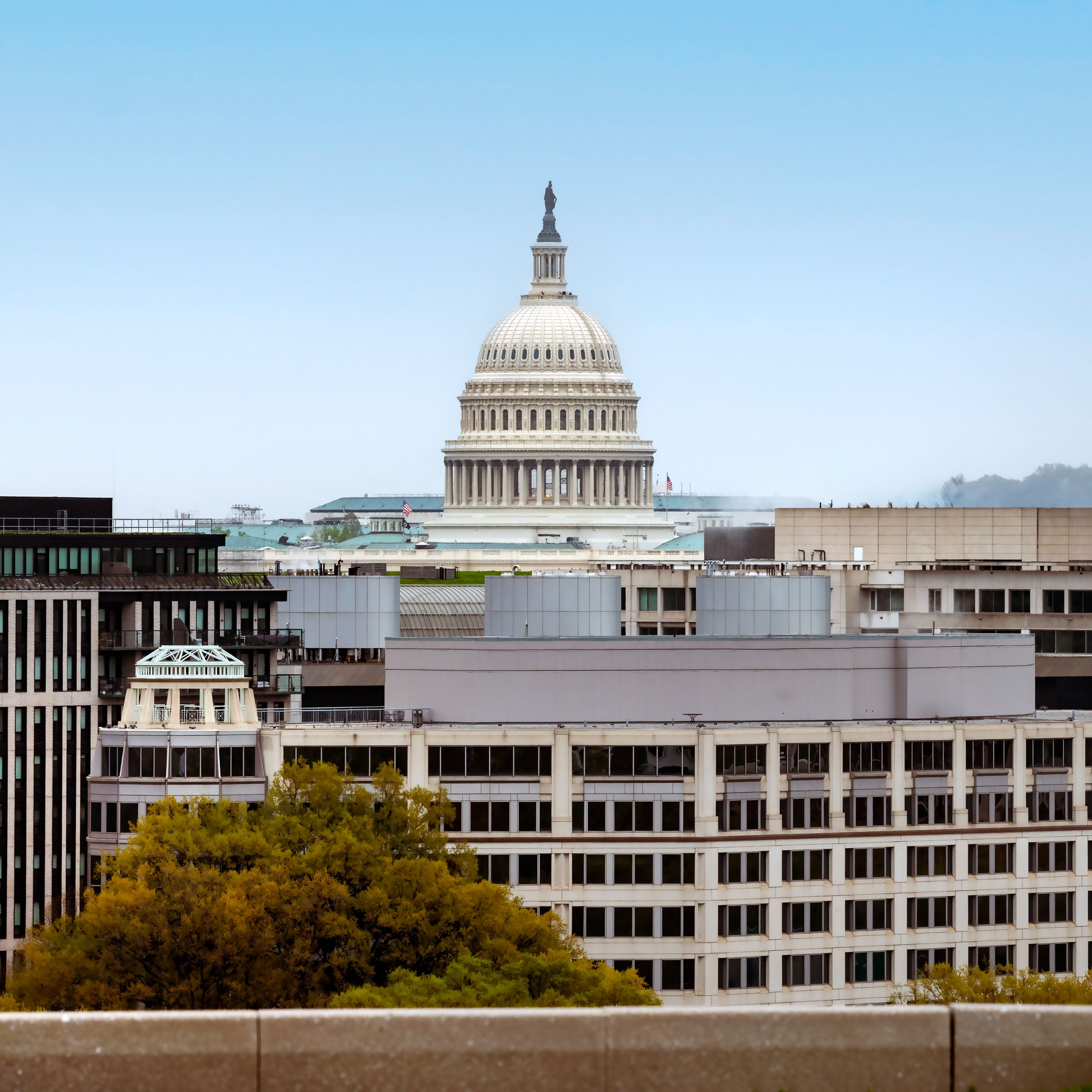View of the U.S. Capitol dome from a D.C. rooftop