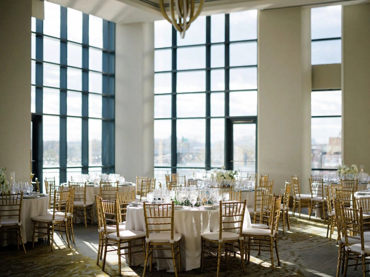 wedding venue with floor to ceiling windows