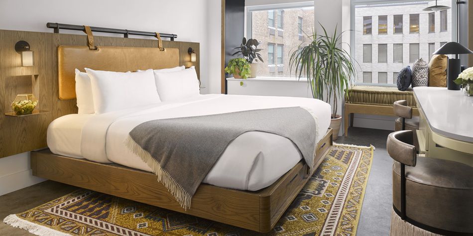 king guestroom with city views