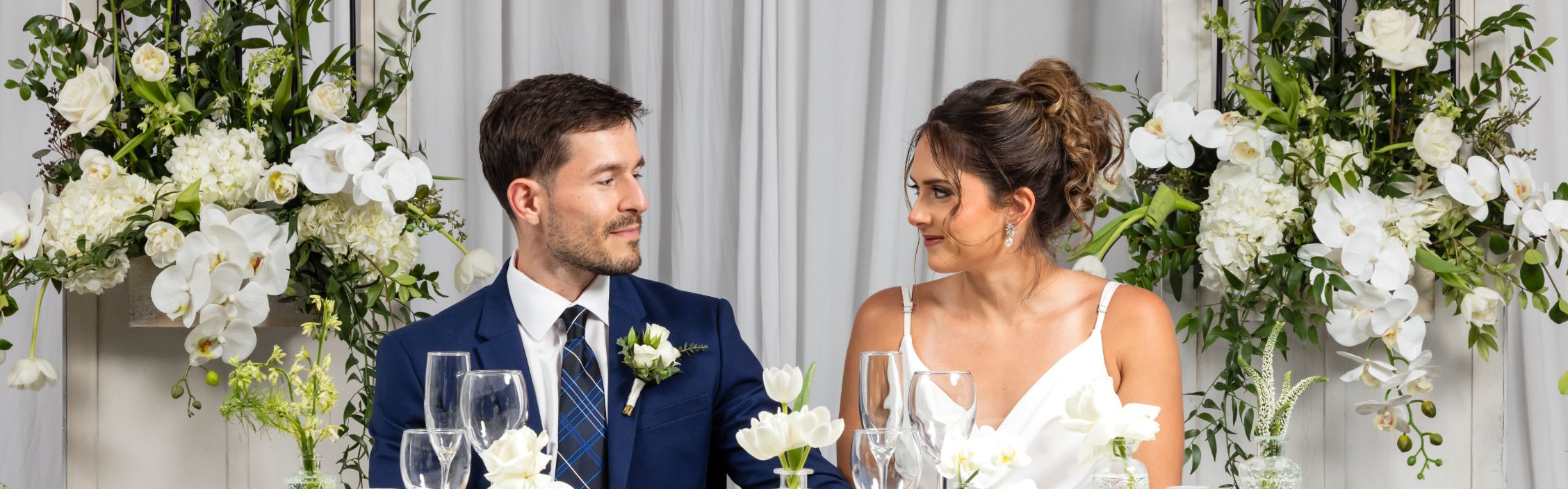Bride and groom celebrating their wedding day