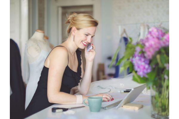 Wedding planner taking phone call