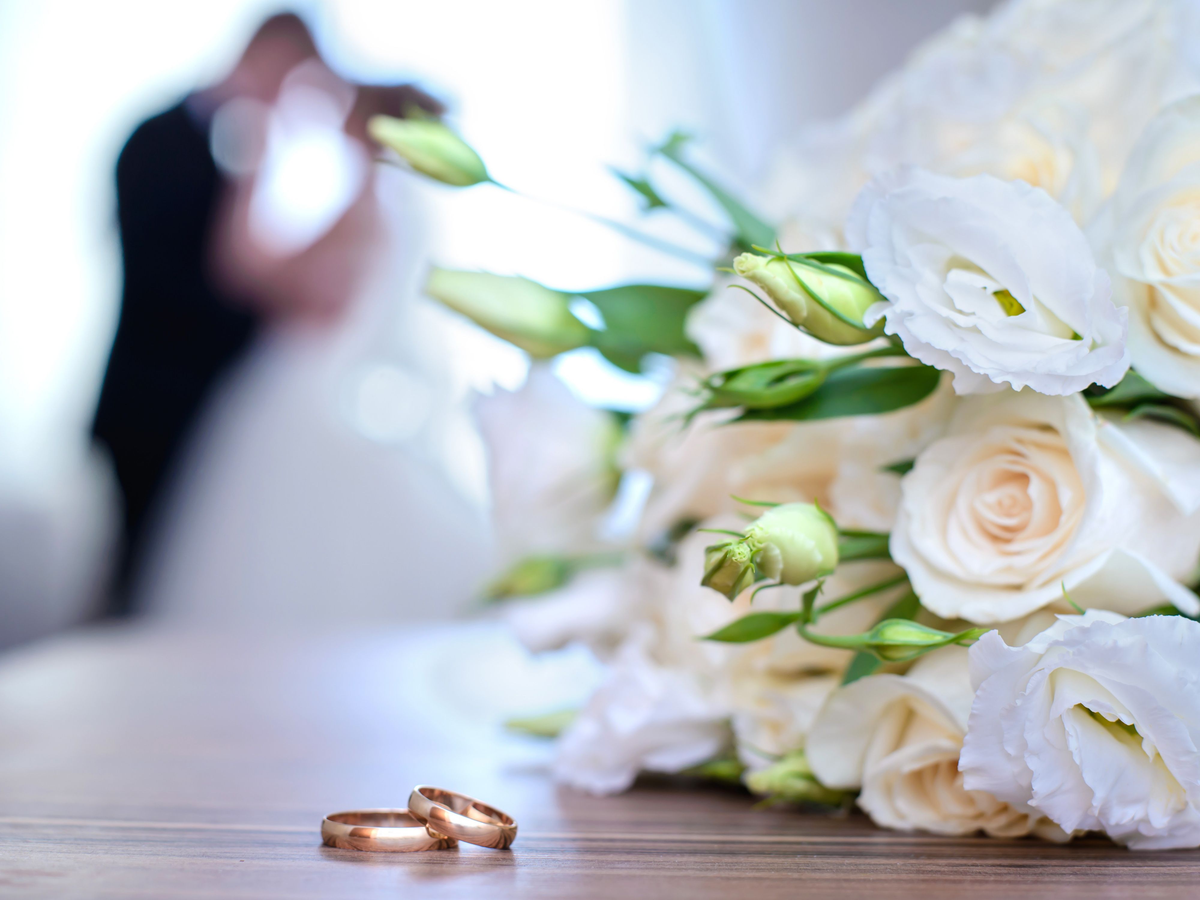 Bride and groom on altar