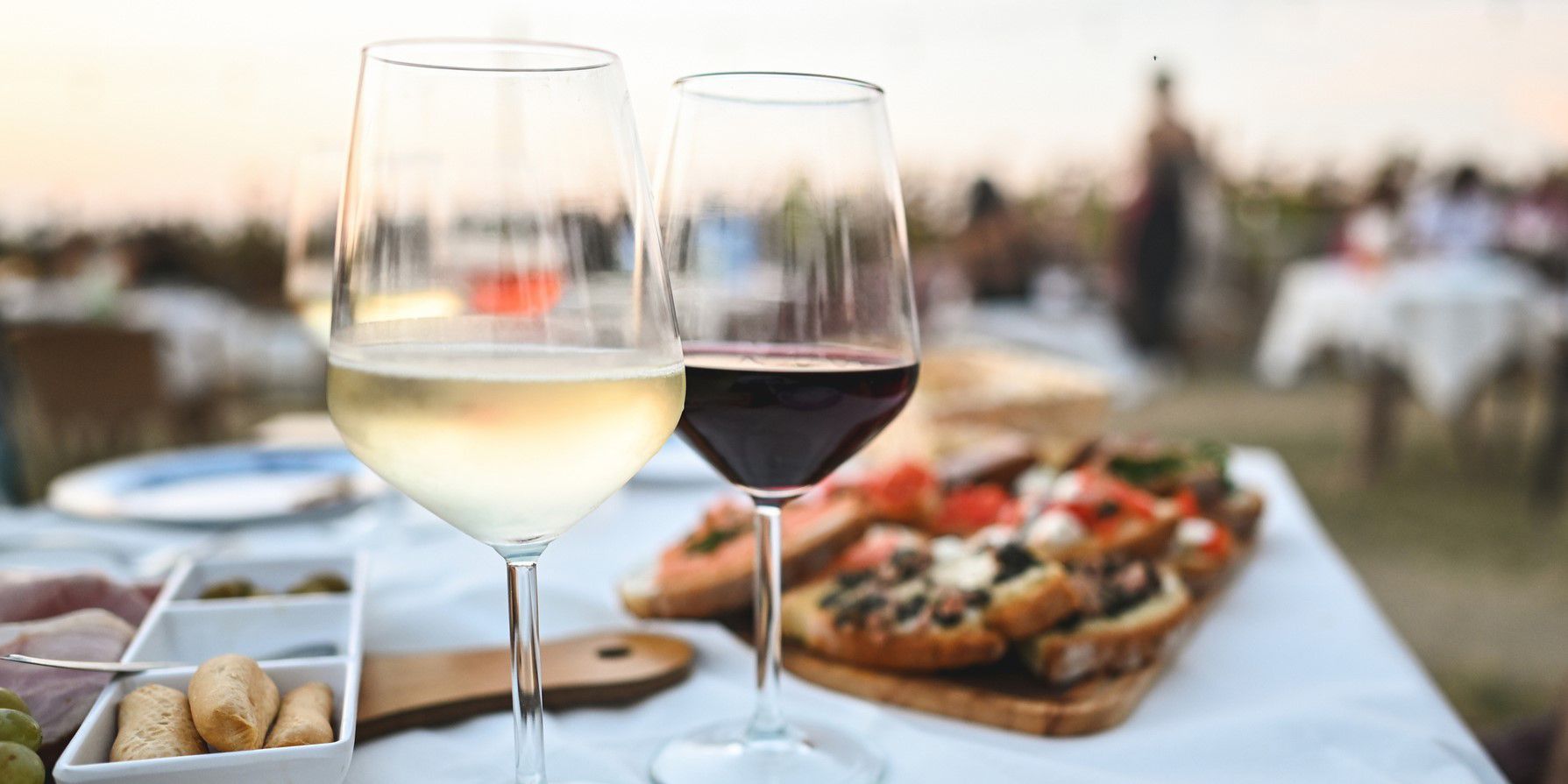 Food and wine at a festival