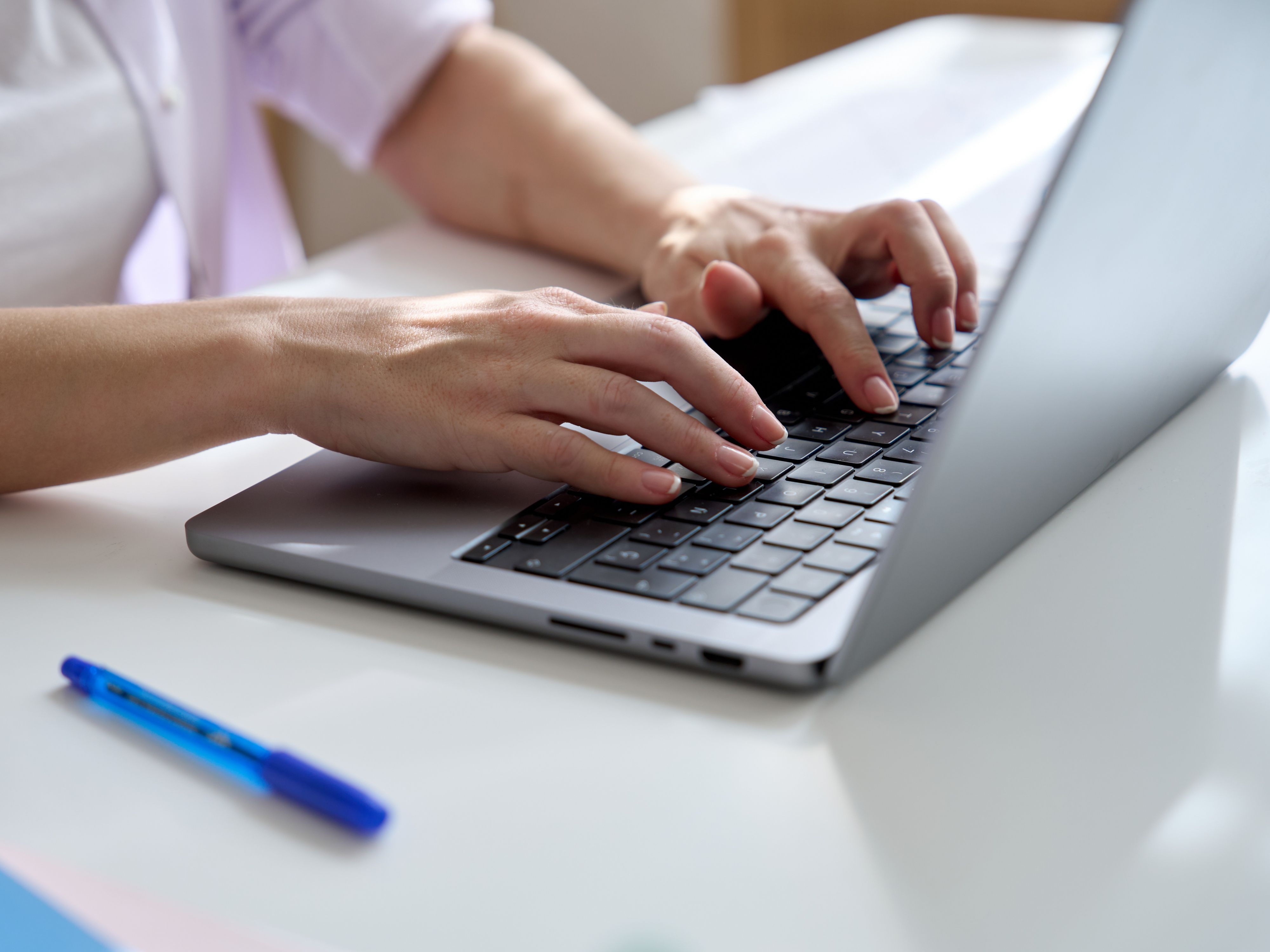 Guest working on laptop