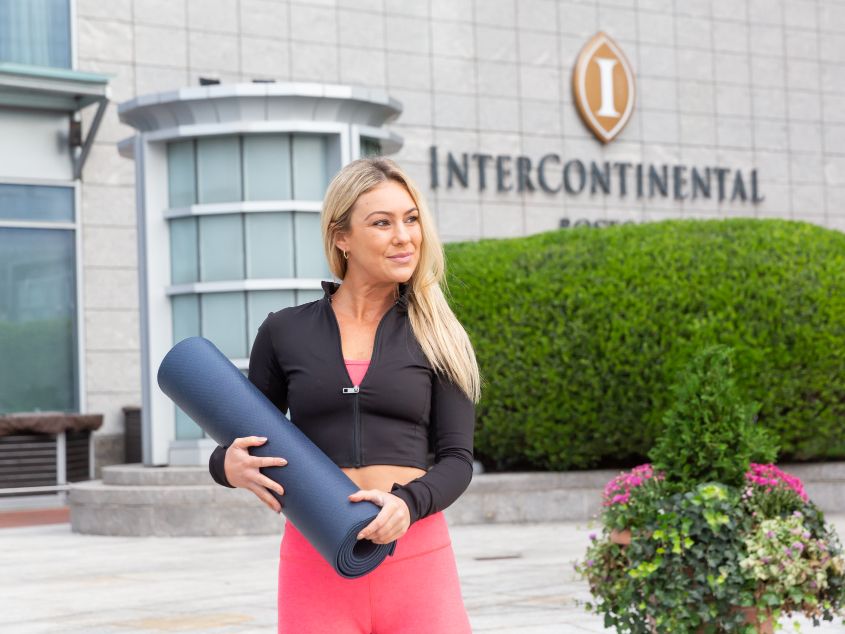 Ali White, yoga instructor, at InterContinental Boston