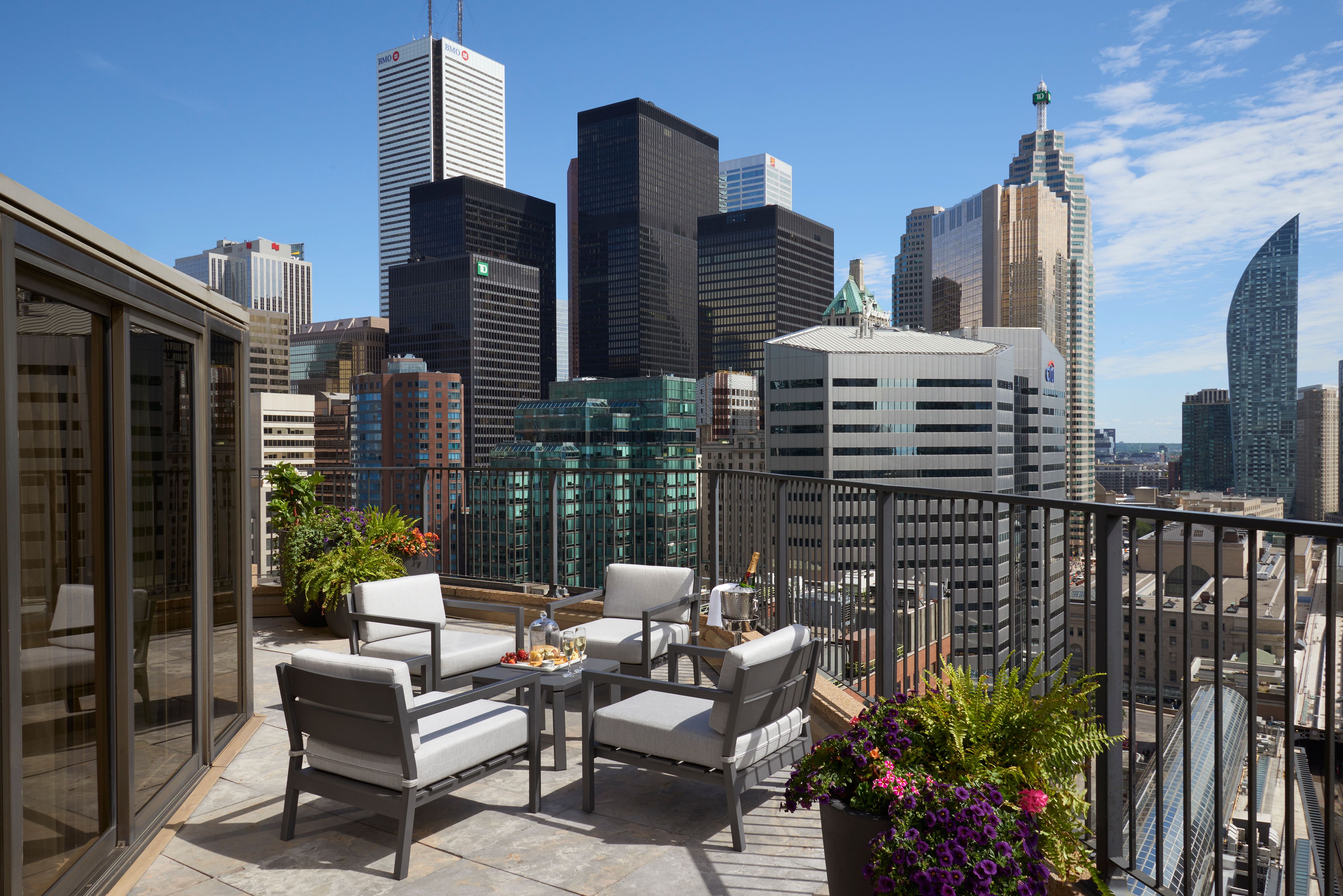 Presidential Suite patio city view at InterContinental Toronto Centre