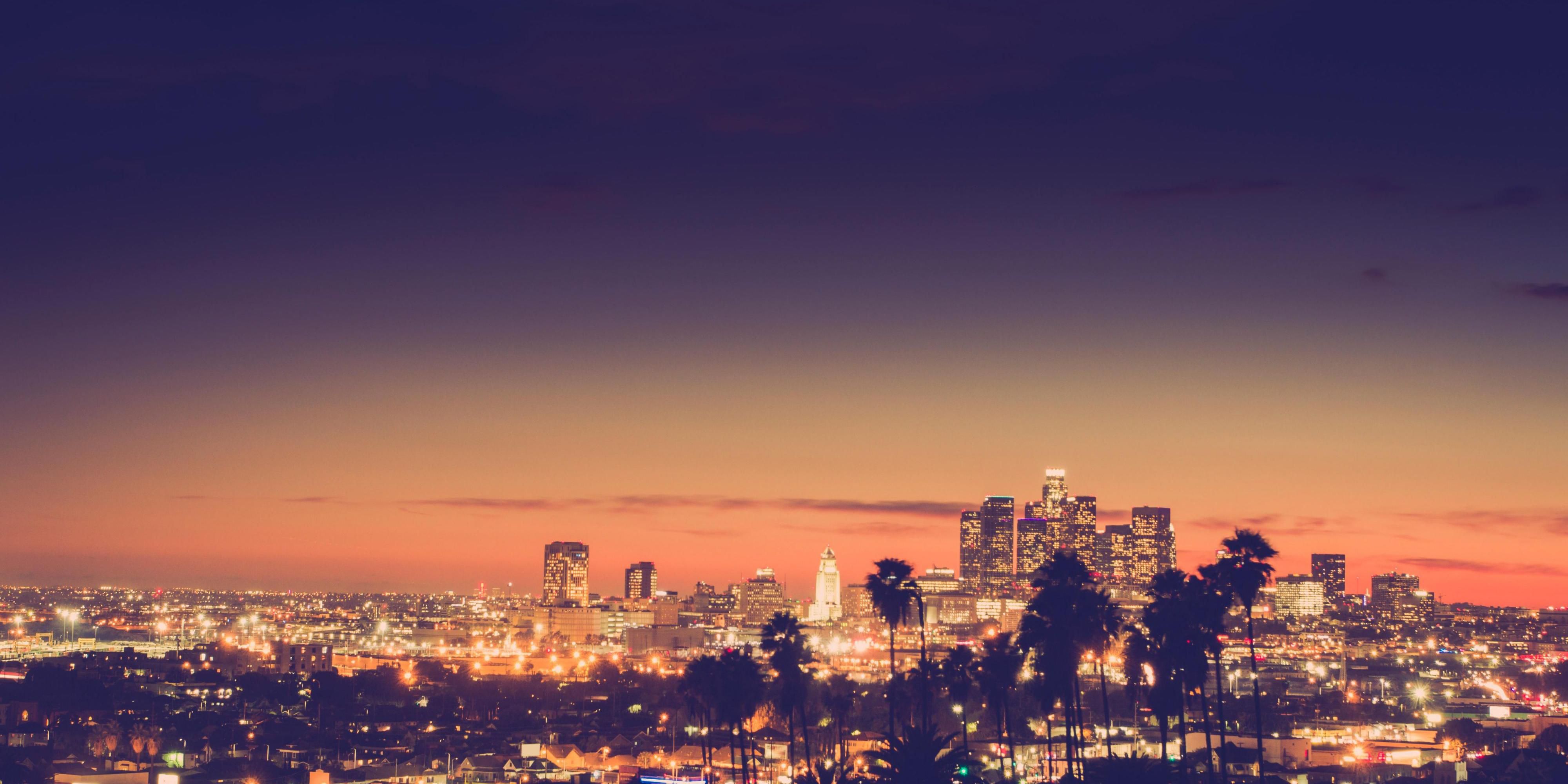Beautiful rooftop views of the Los Angeles skyline