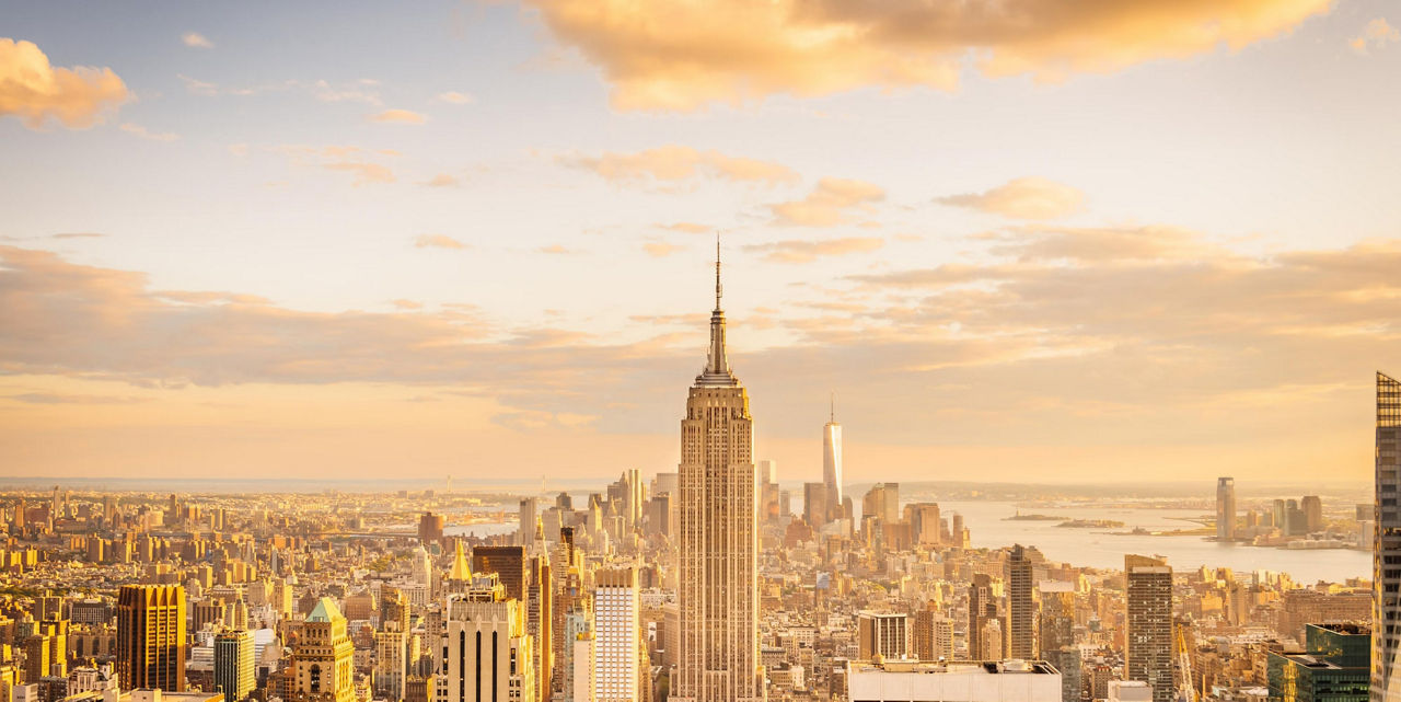 High view of New York City buildings